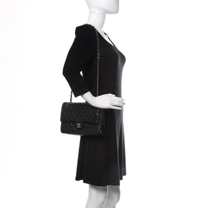 Chanel Lambskin Quilted Medium Double Flap Black 2 of 14