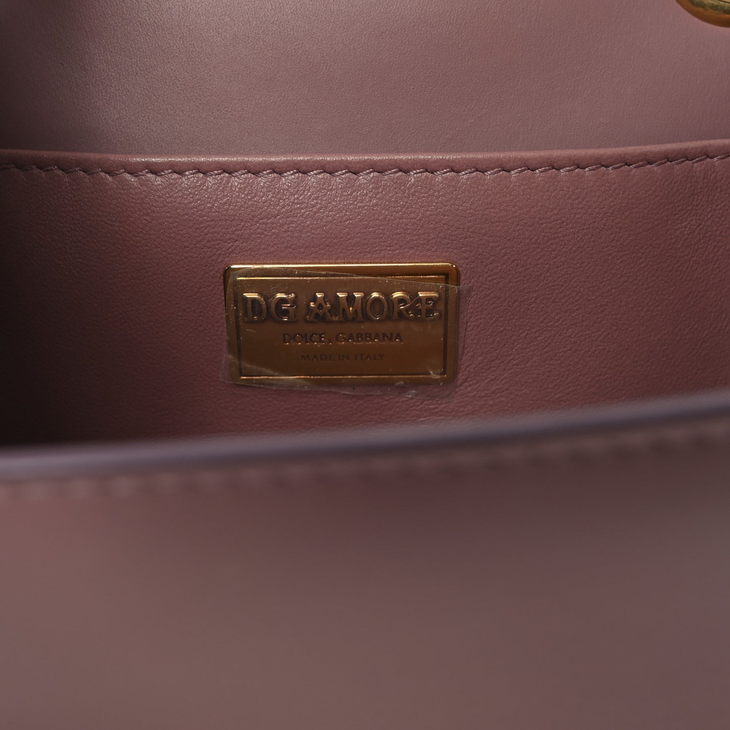 DOLCE GABBANA Smooth Calfskin Small DG Amore Envelope Bag Pink