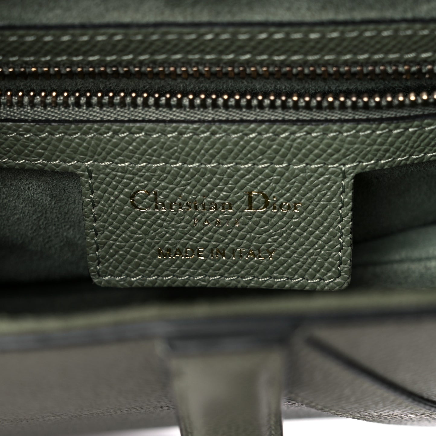 Grained Calfskin Saddle Bag Green