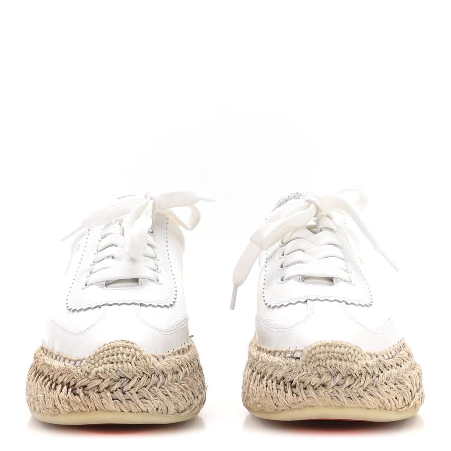 Toile Calfskin Espasneak Flat Sneaker 36 Ivory