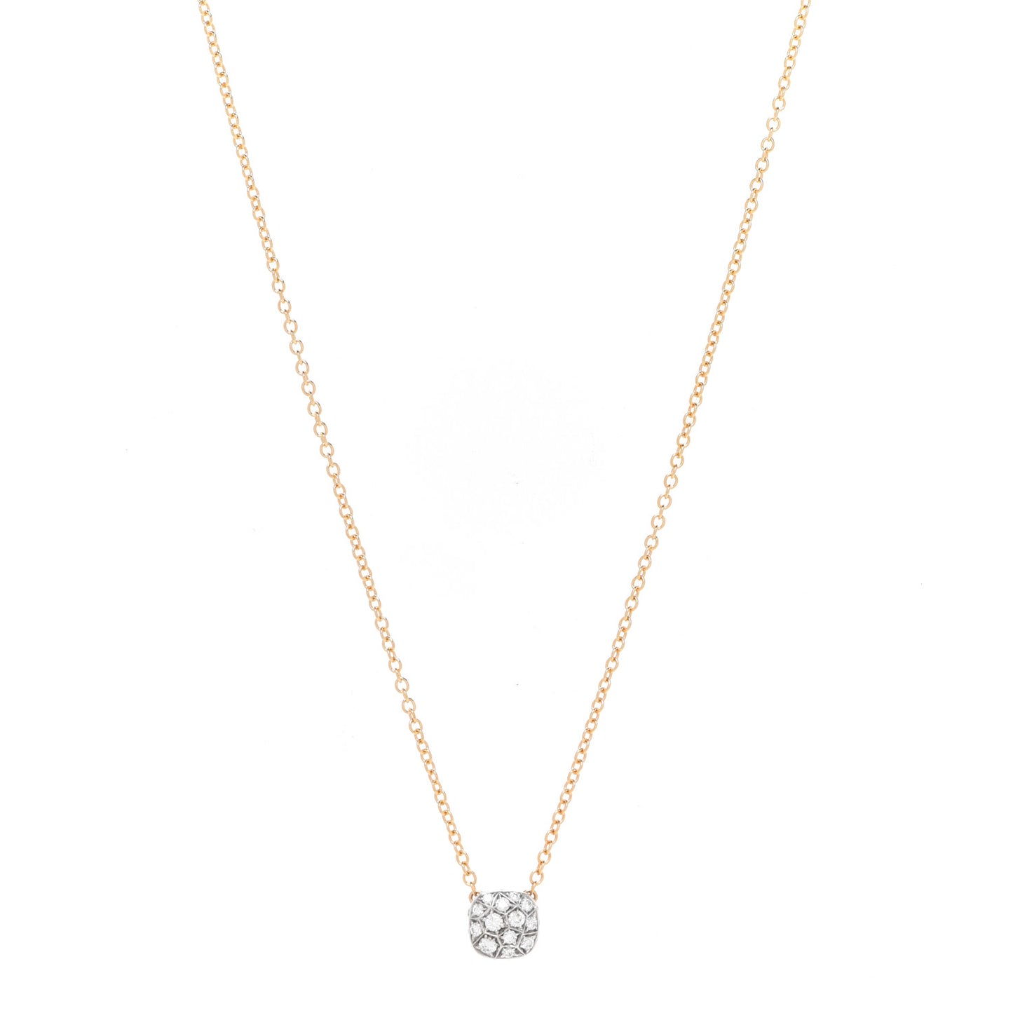 18K White Yellow Gold Diamond Nudo Pendant Necklace