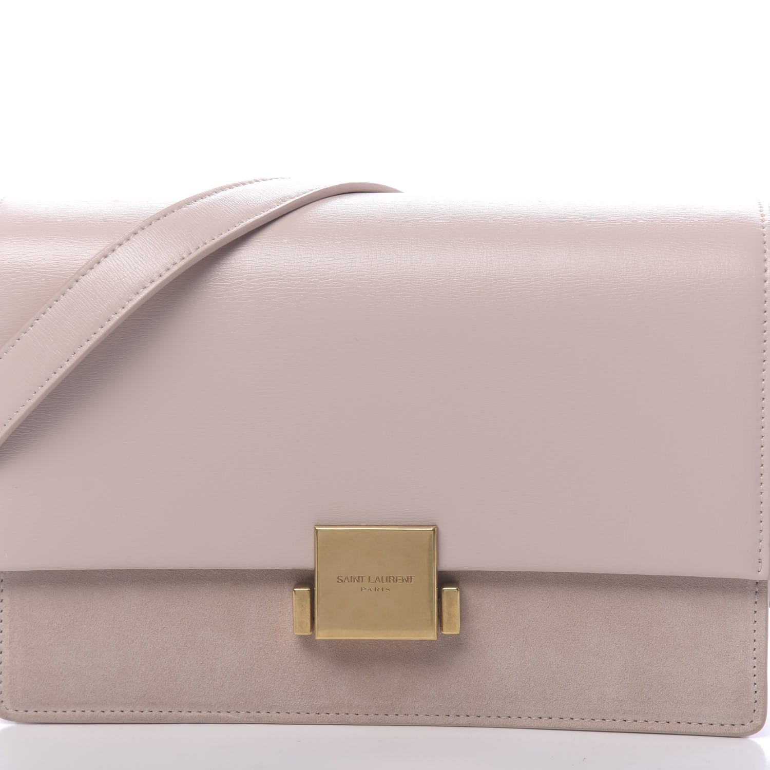 Saint Laurent Smooth Calfskin Suede Medium Bellechasse Bag Marble Pink 9 of 9