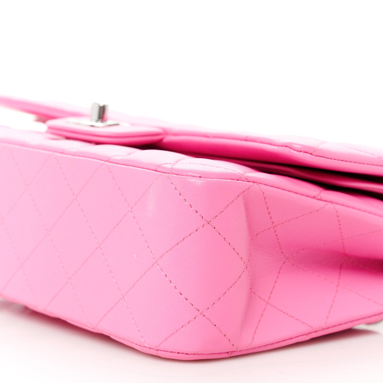 Chanel Lambskin Quilted Medium Double Flap Neon Pink 11 of 11