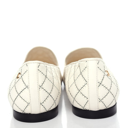 Chanel Calfskin Stitched CC Loafers 39 Ivory 7 of 11