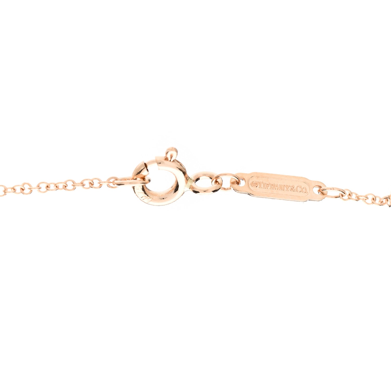 Tiffany 18K Rose Gold Diamond Atlas Pierced Bar Pendant Necklace 4 of 5