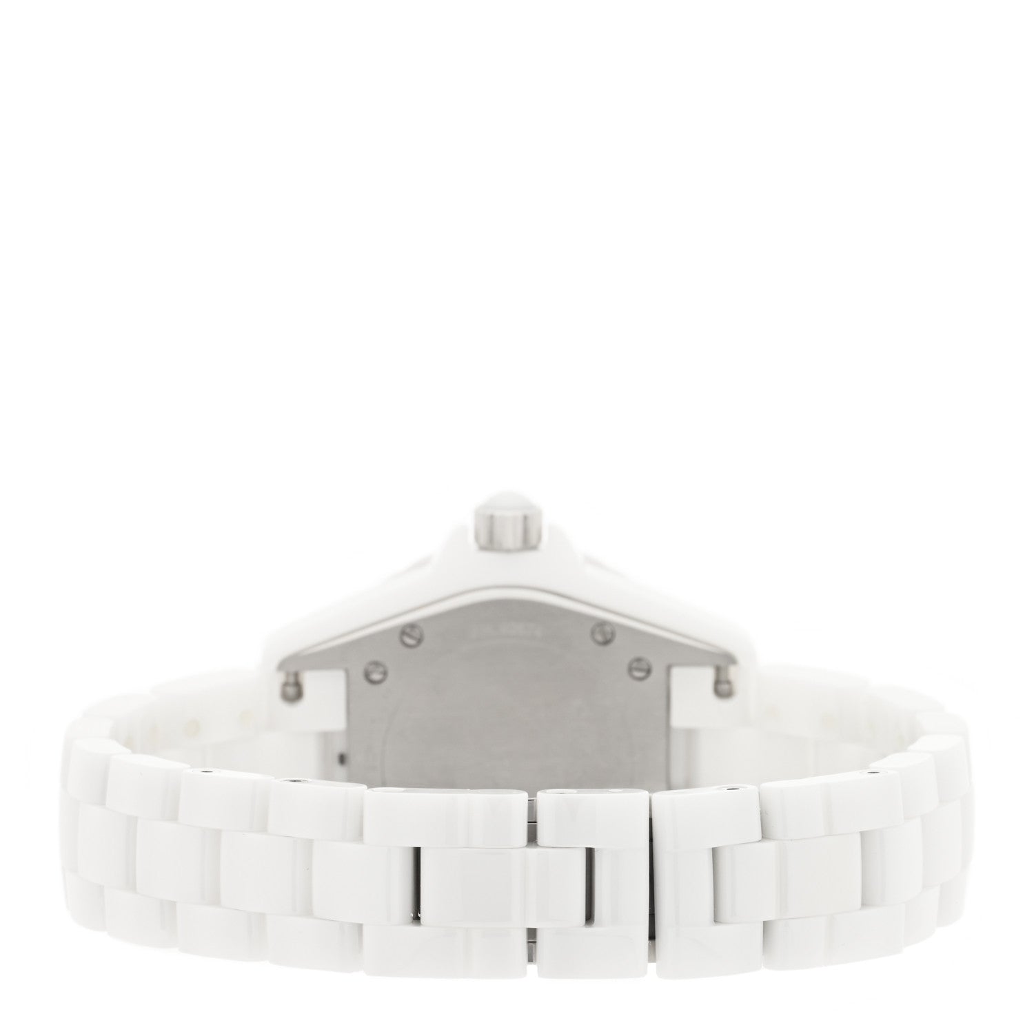 Chanel Stainless Steel Ceramic Diamond 33mm J12 Quartz Watch White 3 of 4