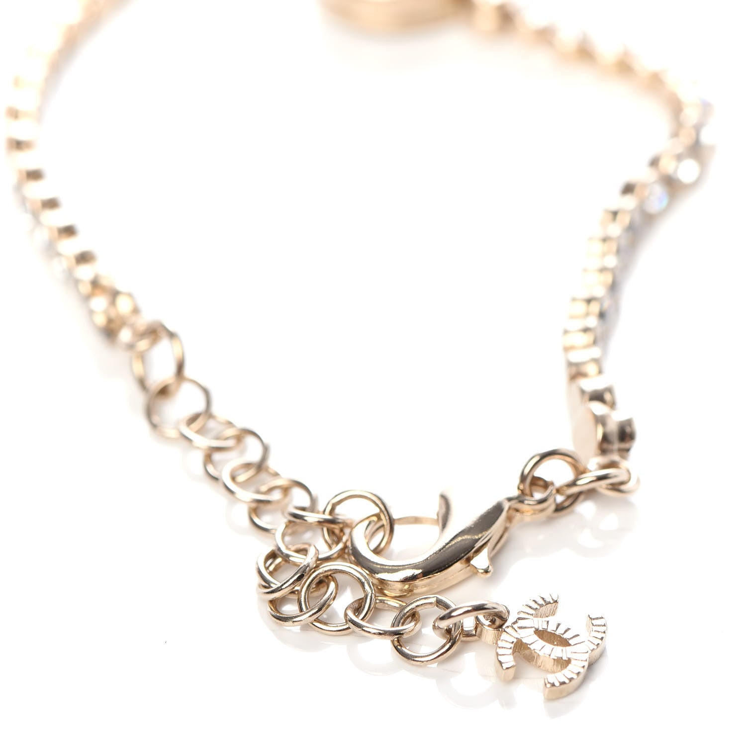 Chanel Crystal CC Chain Bracelet Gold 4 of 5