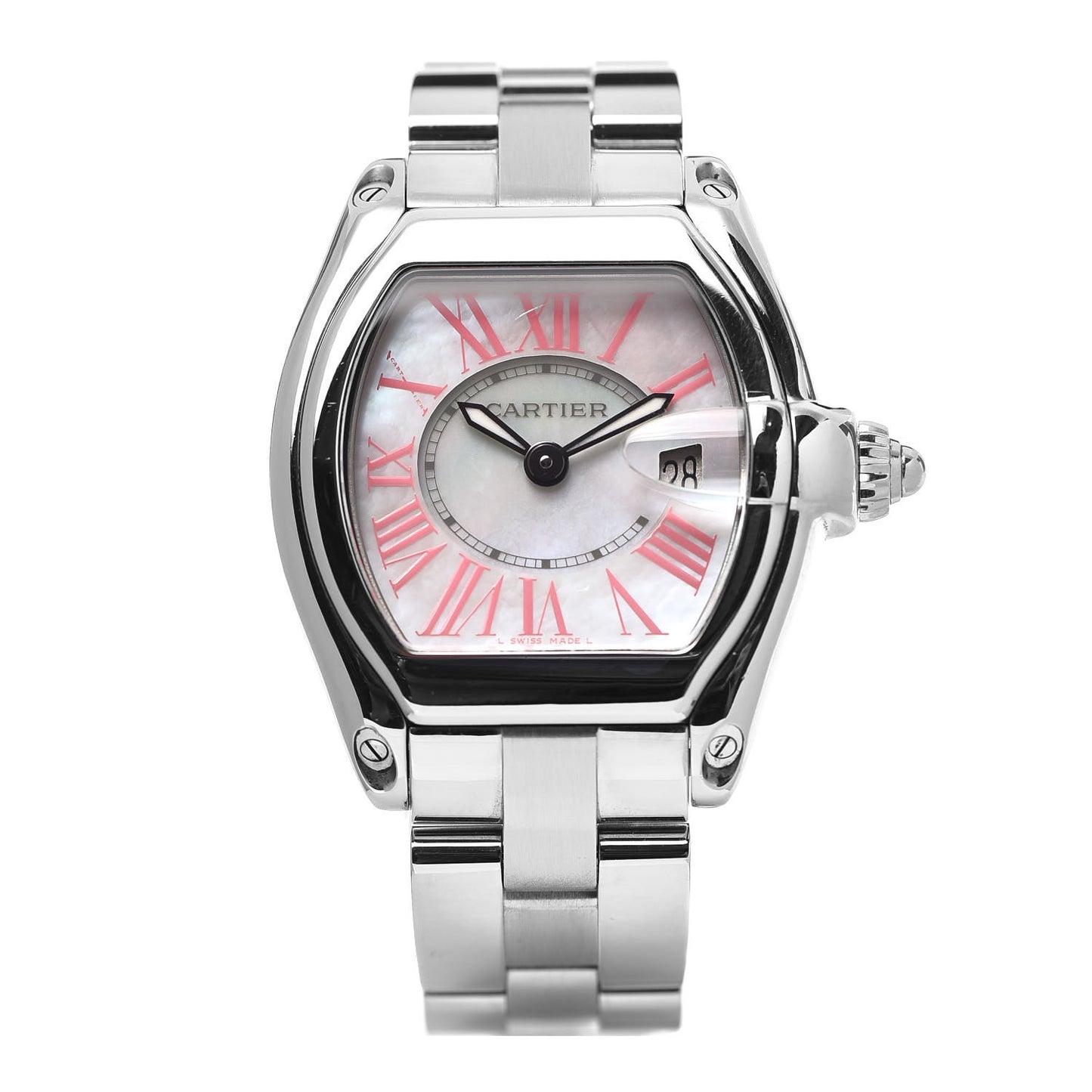 Stainless Steel Mother of Pearl 31mm Roadster Quartz Watch Pink