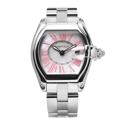 Cartier Stainless Steel Mother of Pearl 31mm Roadster Quartz Watch Pink 1 of 7