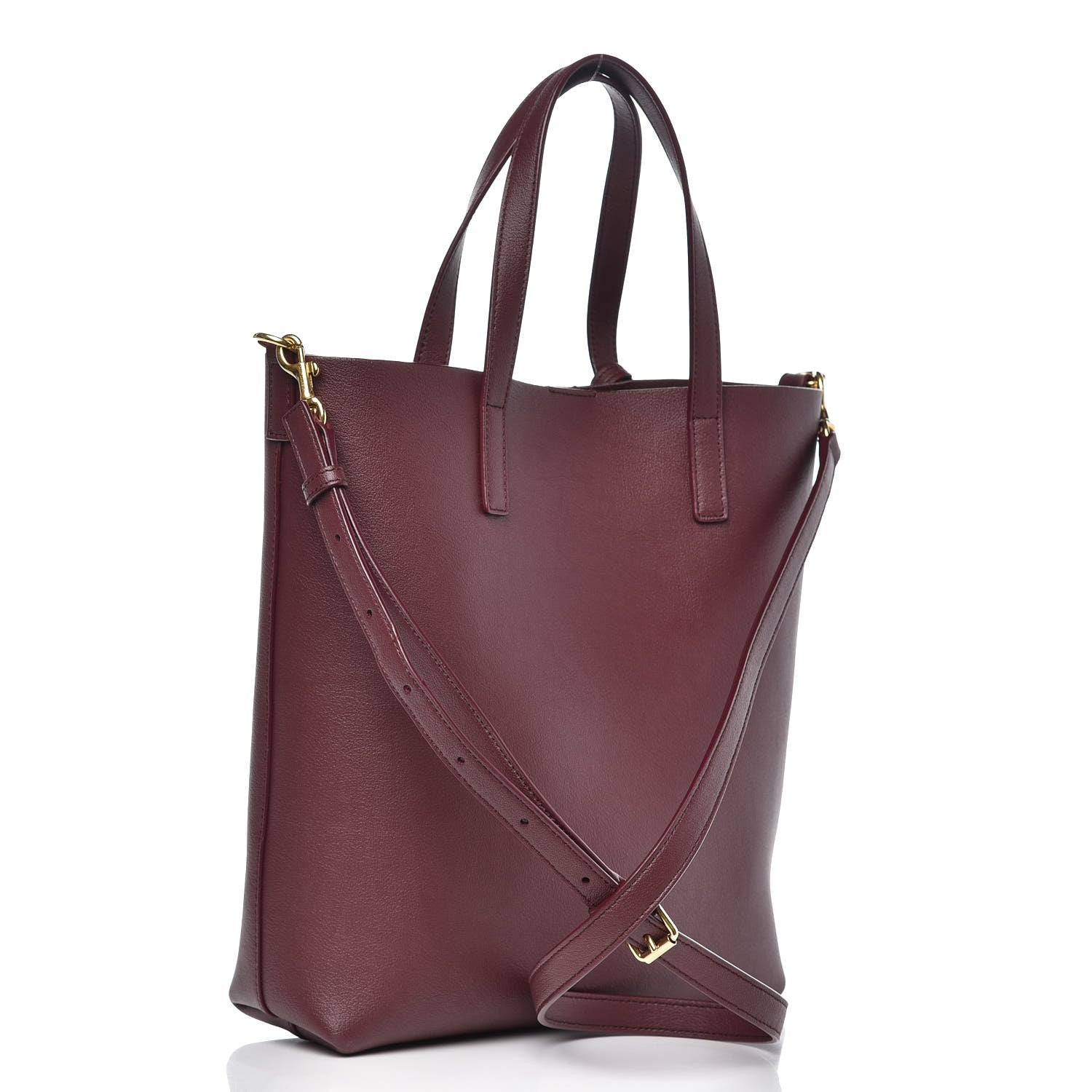 Saint Laurent Calfskin Toy Shopping Tote Dark Red 3 of 8