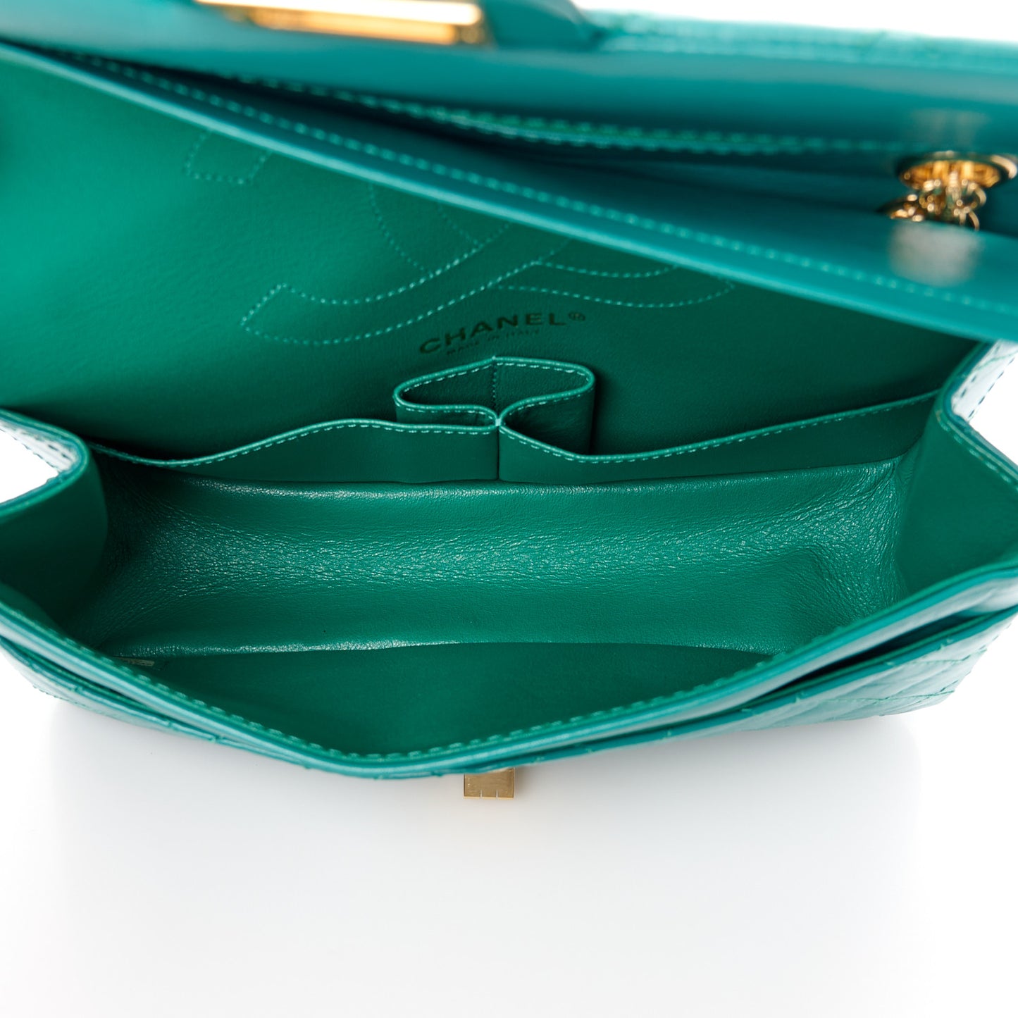 Aged Calfskin Quilted 2.55 Reissue 225 Flap Green