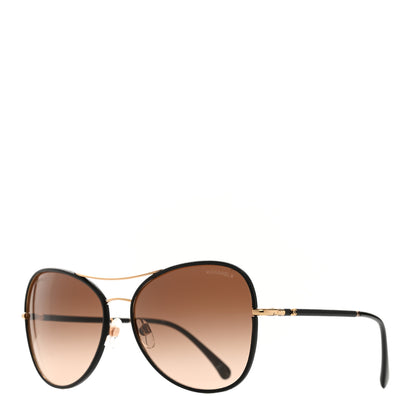 Chanel Metal Lambskin Pilot Fall Sunglasses 4227-Q Black 1 of 7
