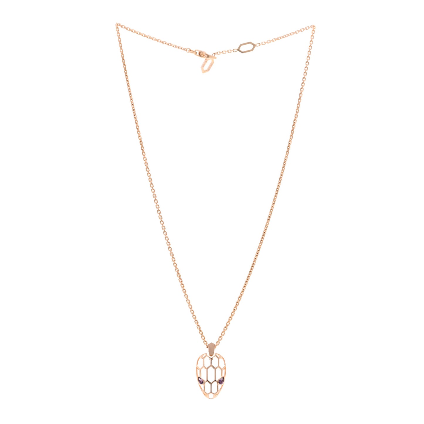 18K Rose Gold Amethyst Serpenti Seduttori Pendant Necklace