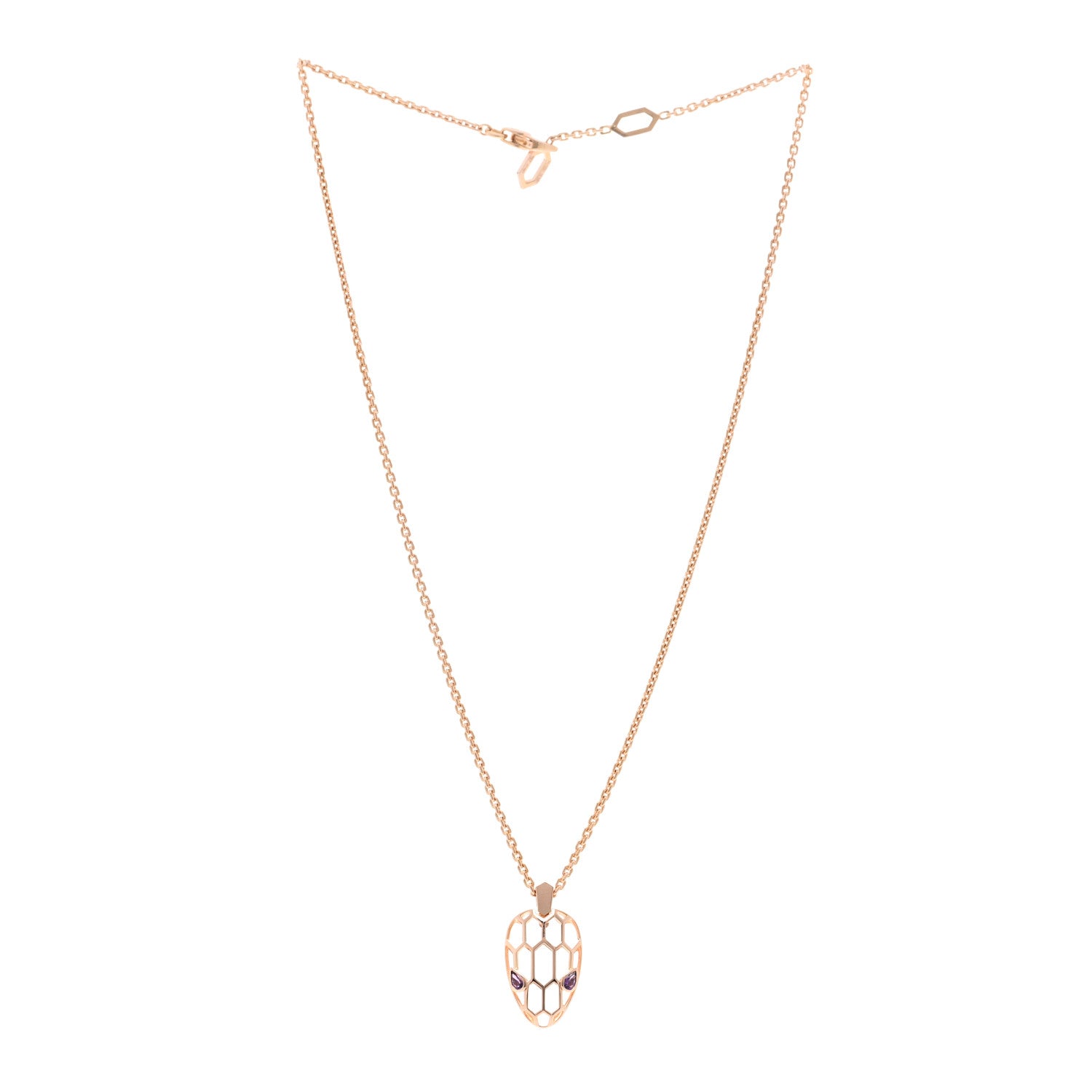 Bulgari 18K Rose Gold Amethyst Serpenti Seduttori Pendant Necklace 3 of 4