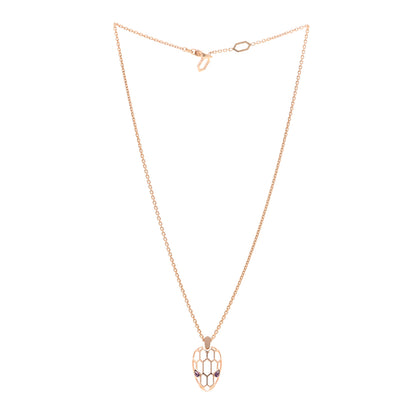 Bulgari 18K Rose Gold Amethyst Serpenti Seduttori Pendant Necklace 3 of 4