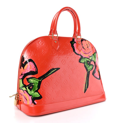 Louis Vuitton Vernis Roses Alma GM Orange Sunset 3 of 9
