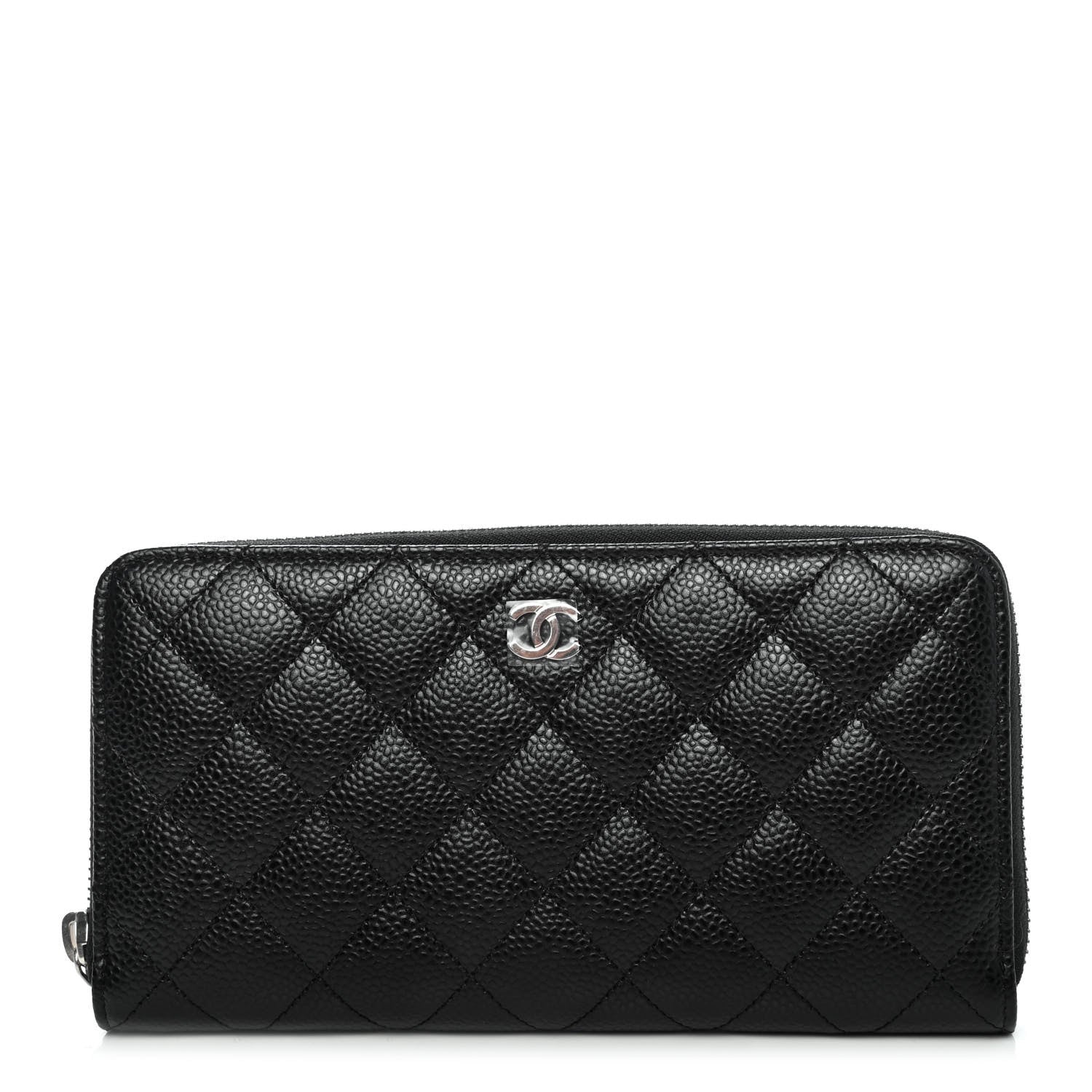 Chanel Caviar Quilted Large Gusset Zip Around Wallet Black 1 of 4