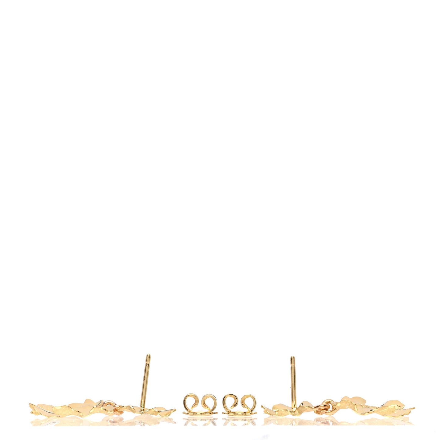 18K Yellow Gold Oak Leaf Drop Earrings