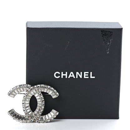 Chanel Baguette Crystal CC Brooch Silver 9 of 9