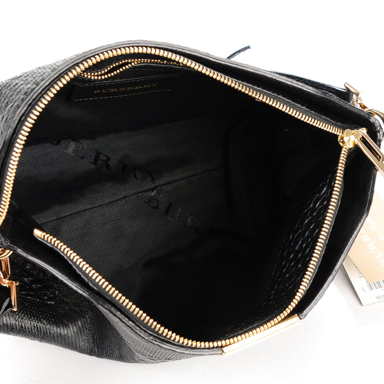 Signature Grain Calfskin Check Embossed Small Chichester Crossbody Clutch Bag Black