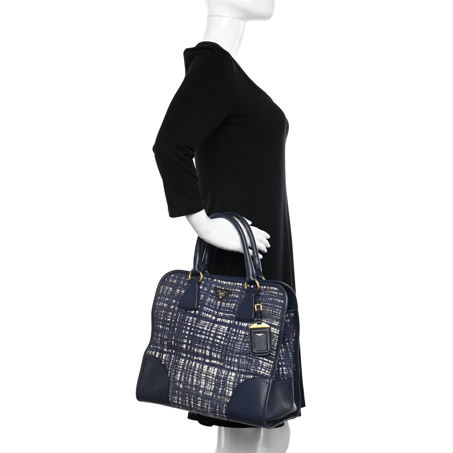 Tela Tweed Saffiano Tote Bag Inchiostro