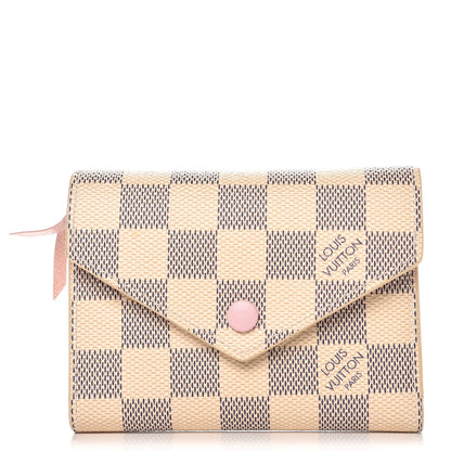 Louis Vuitton Damier Azur Victorine Wallet Rose Ballerine 1 of 7