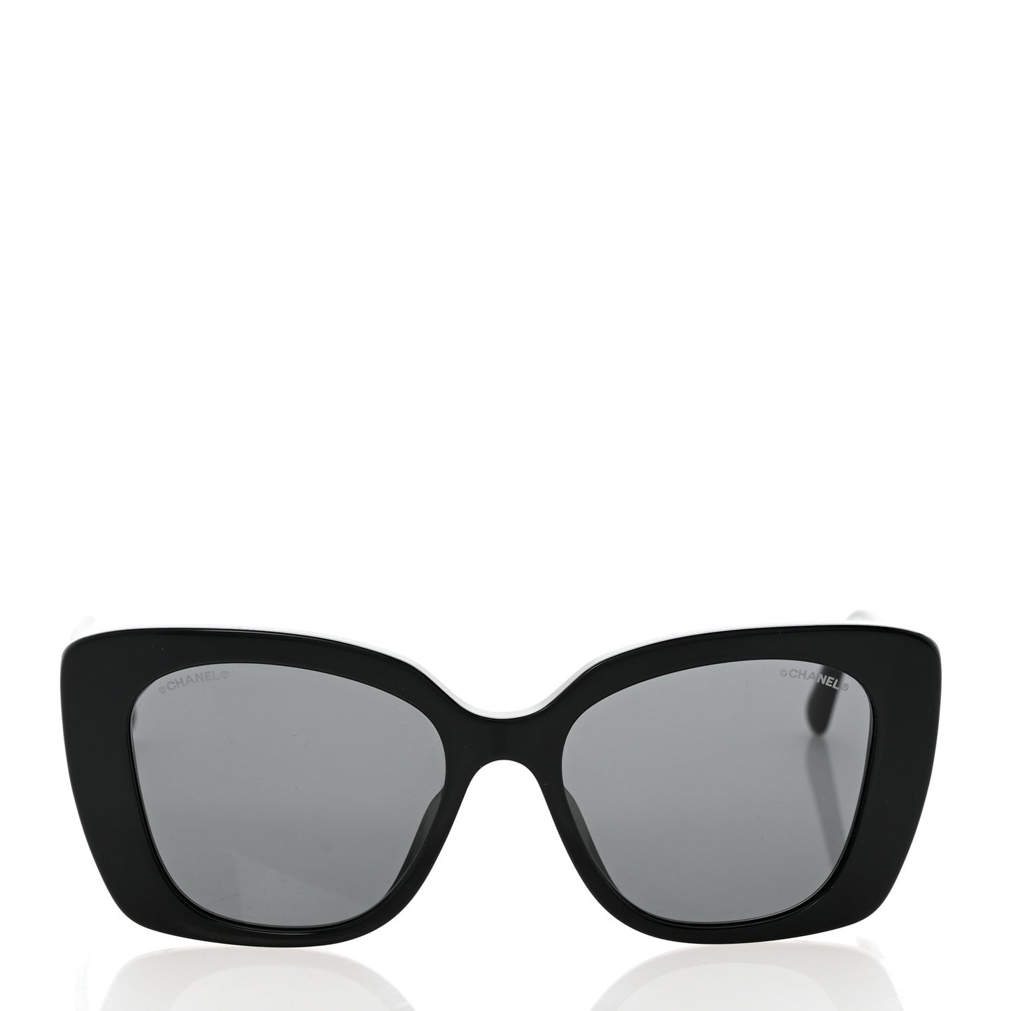 Acetate Strass Square Sunglasses 5422-B-A Black White