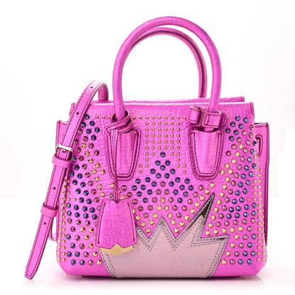 MCM Metallic Calfskin Cyber Studs Mini Milla Tote Electric Pink 1 of 9
