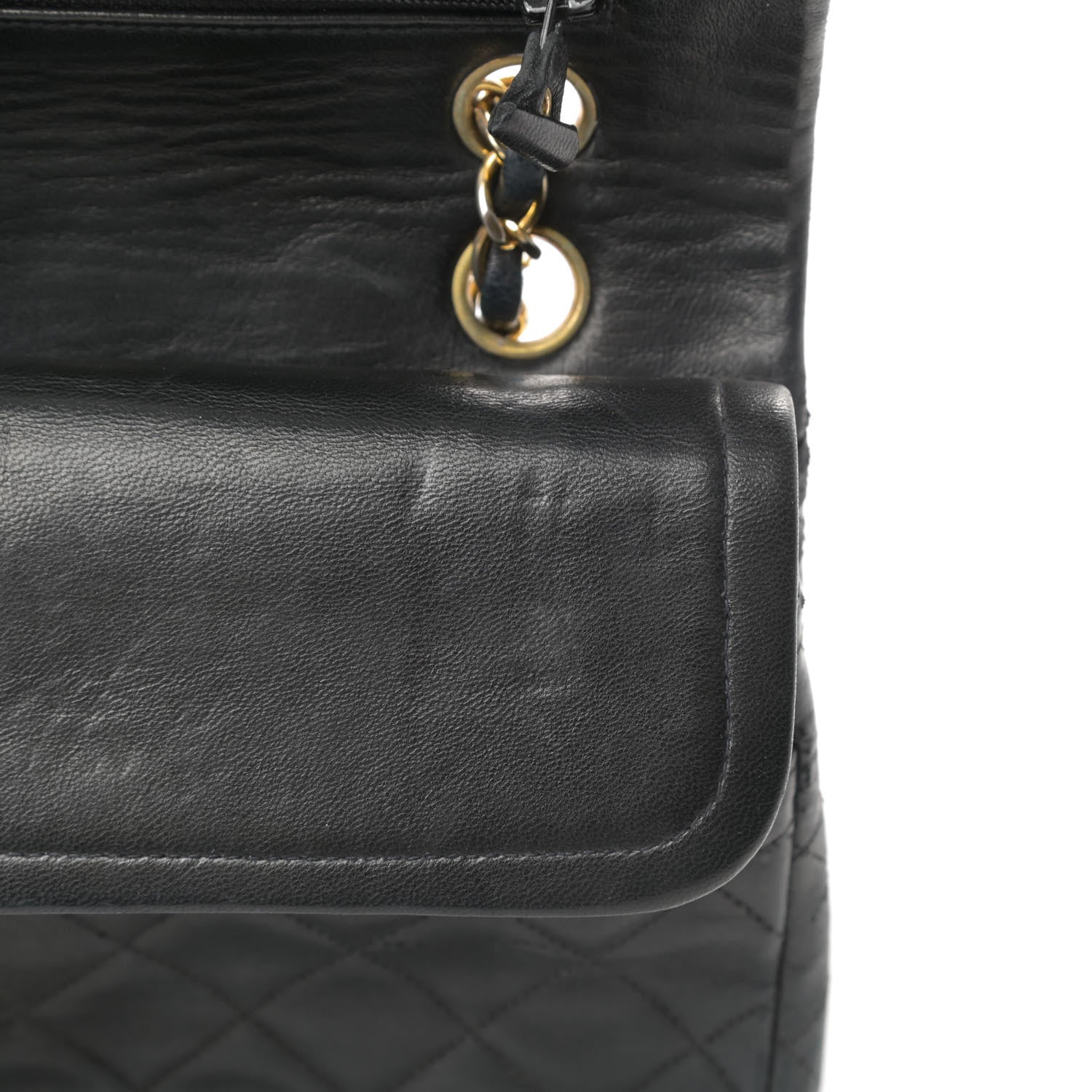 Chanel Lambskin Quilted Medium Double Flap Black 14 of 21