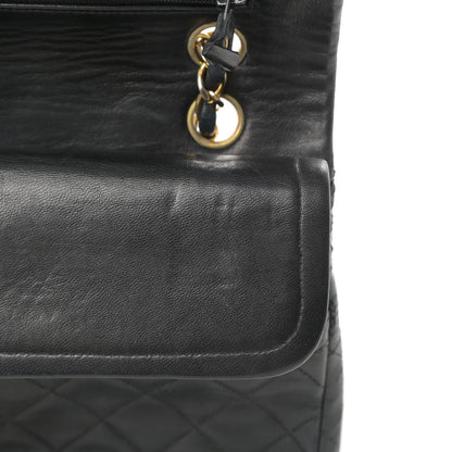 Chanel Lambskin Quilted Medium Double Flap Black 14 of 21