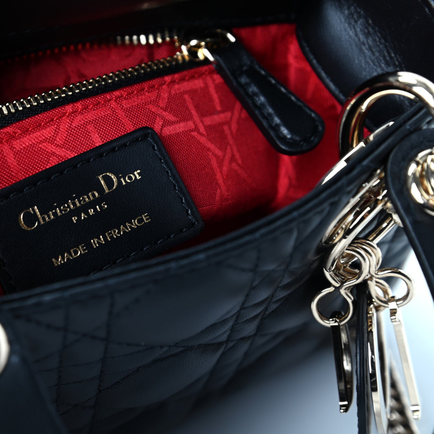 Christian Dior Lambskin Cannage Mini Lady Dior Black 8 of 10