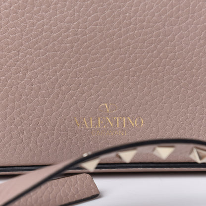 Valentino Garavani Pebbled Calfskin Medium Rockstud Flip Lock Crossbody Bag Poudre 9 of 9