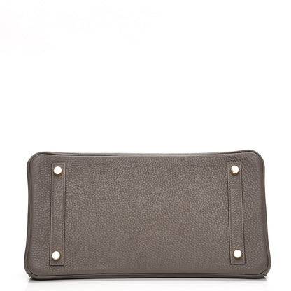 Hermes Taurillon Clemence Birkin 30 Etain 6 of 34