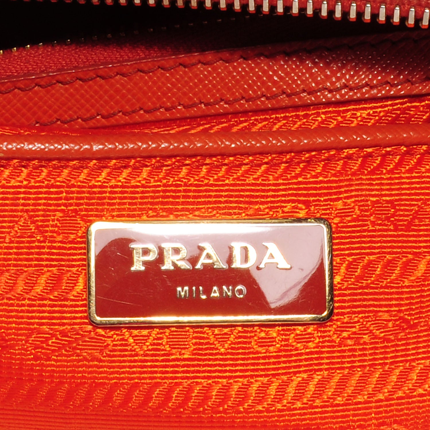 Prada Saffiano Lux Medium Double Zip Tote Papaya 6 of 10