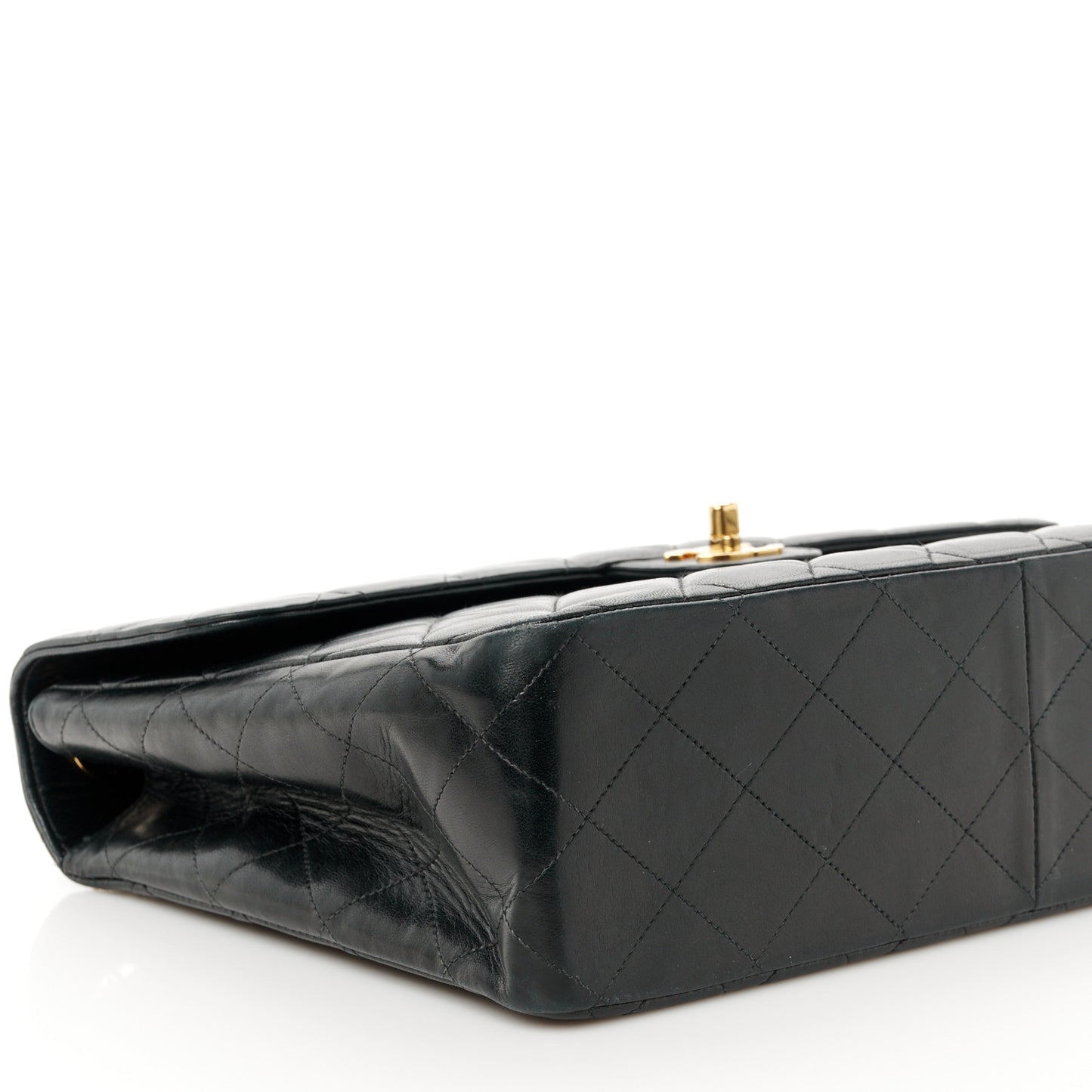 Lambskin Quilted Jumbo Single Flap Black