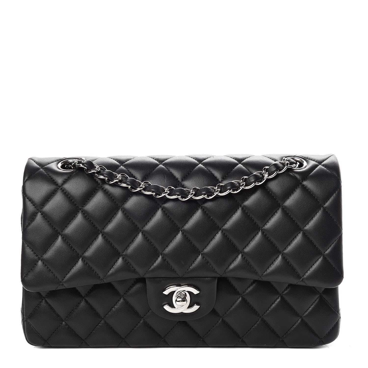 Chanel Lambskin Quilted Medium Double Flap Black 1 of 9