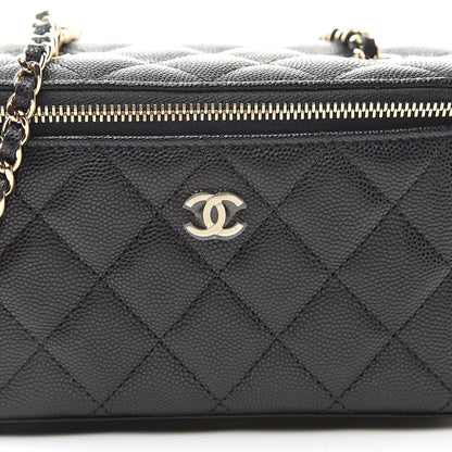 Chanel Caviar Quilted Small Vanity Case With Chain Black 8 of 11