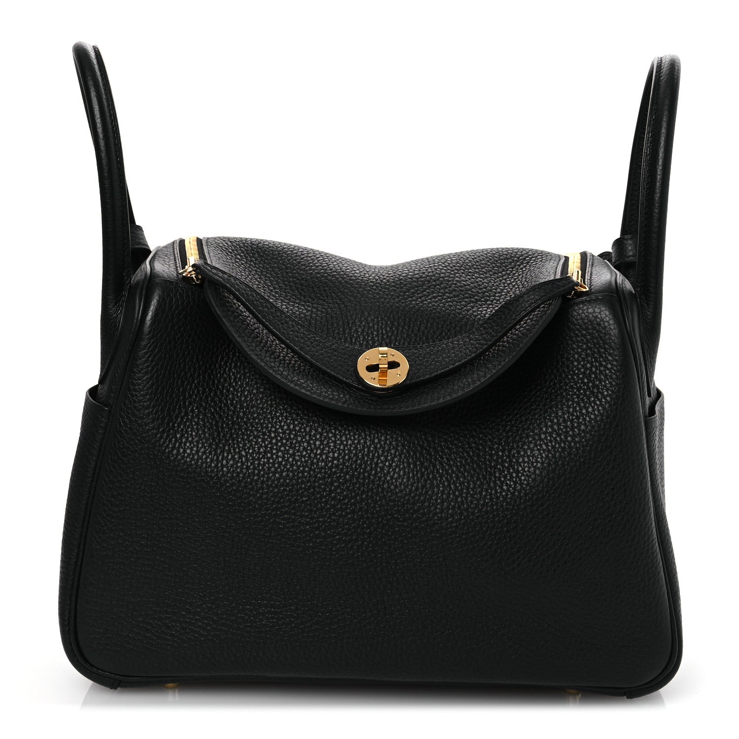 Hermes Taurillon Clemence Lindy 30 Black 1 of 11