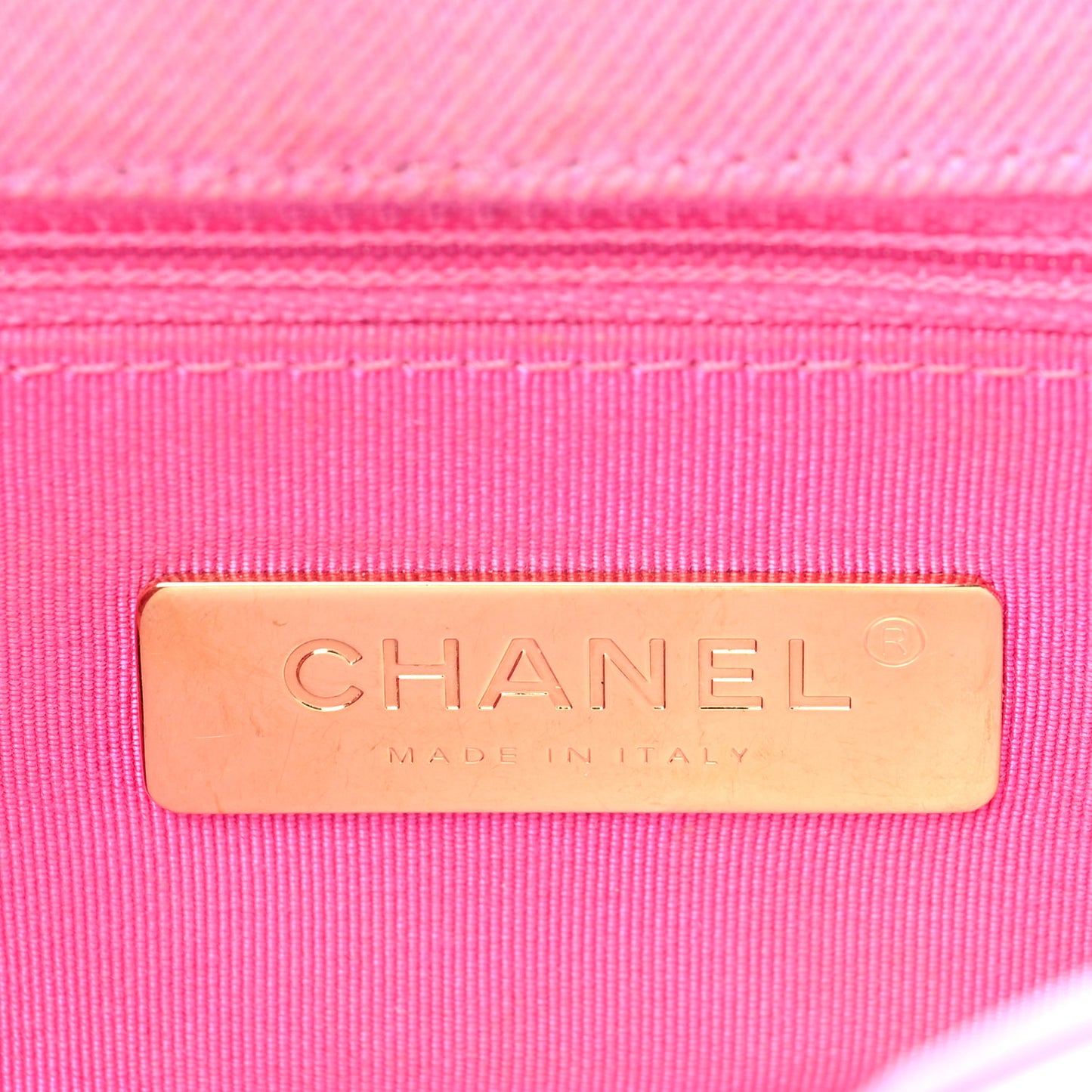 Denim Quilted Medium Chanel 19 Flap Neon Pink