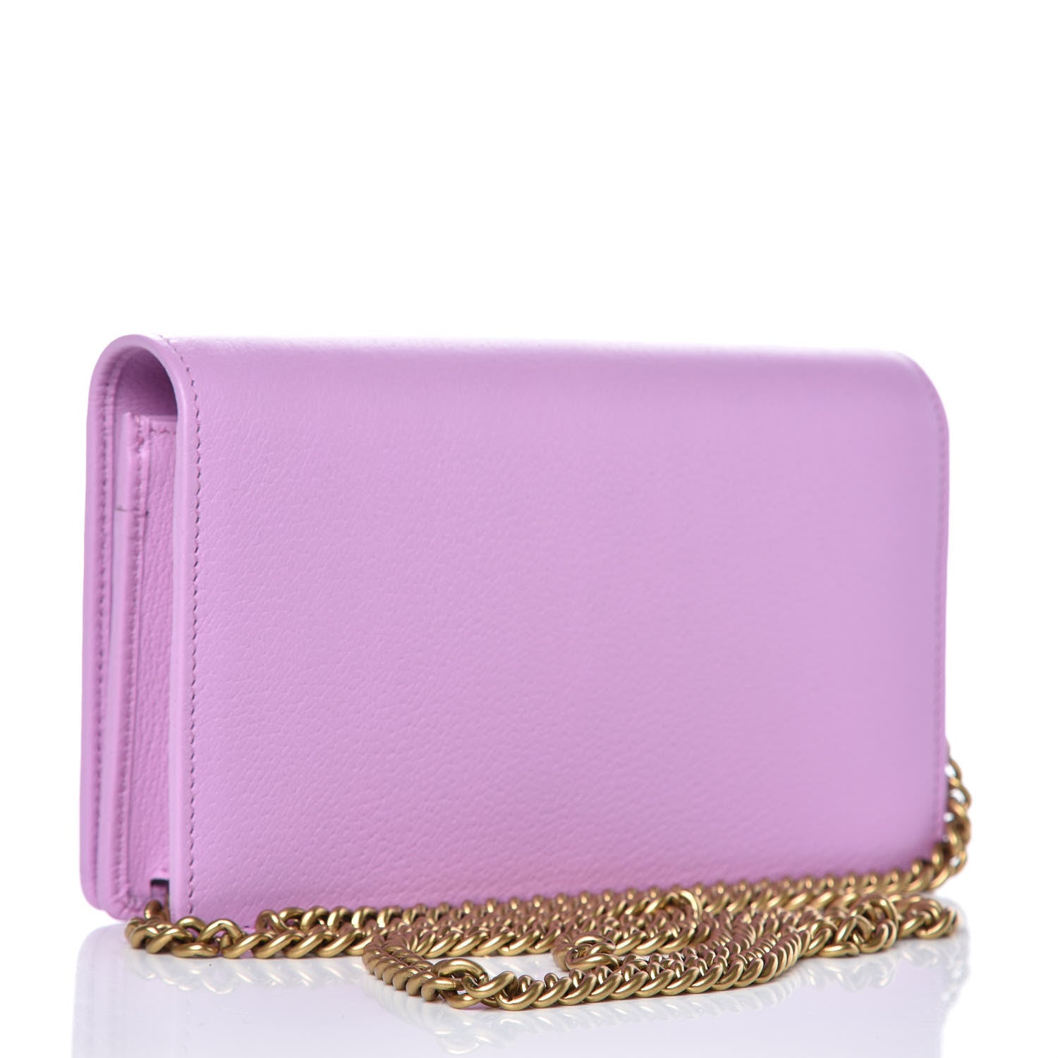 Gucci Calfskin Marquise Crystals Mini GG Chain Wallet Malva 3 of 8