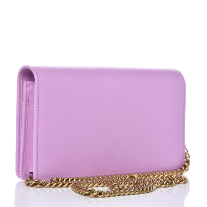 Gucci Calfskin Marquise Crystals Mini GG Chain Wallet Malva 3 of 8