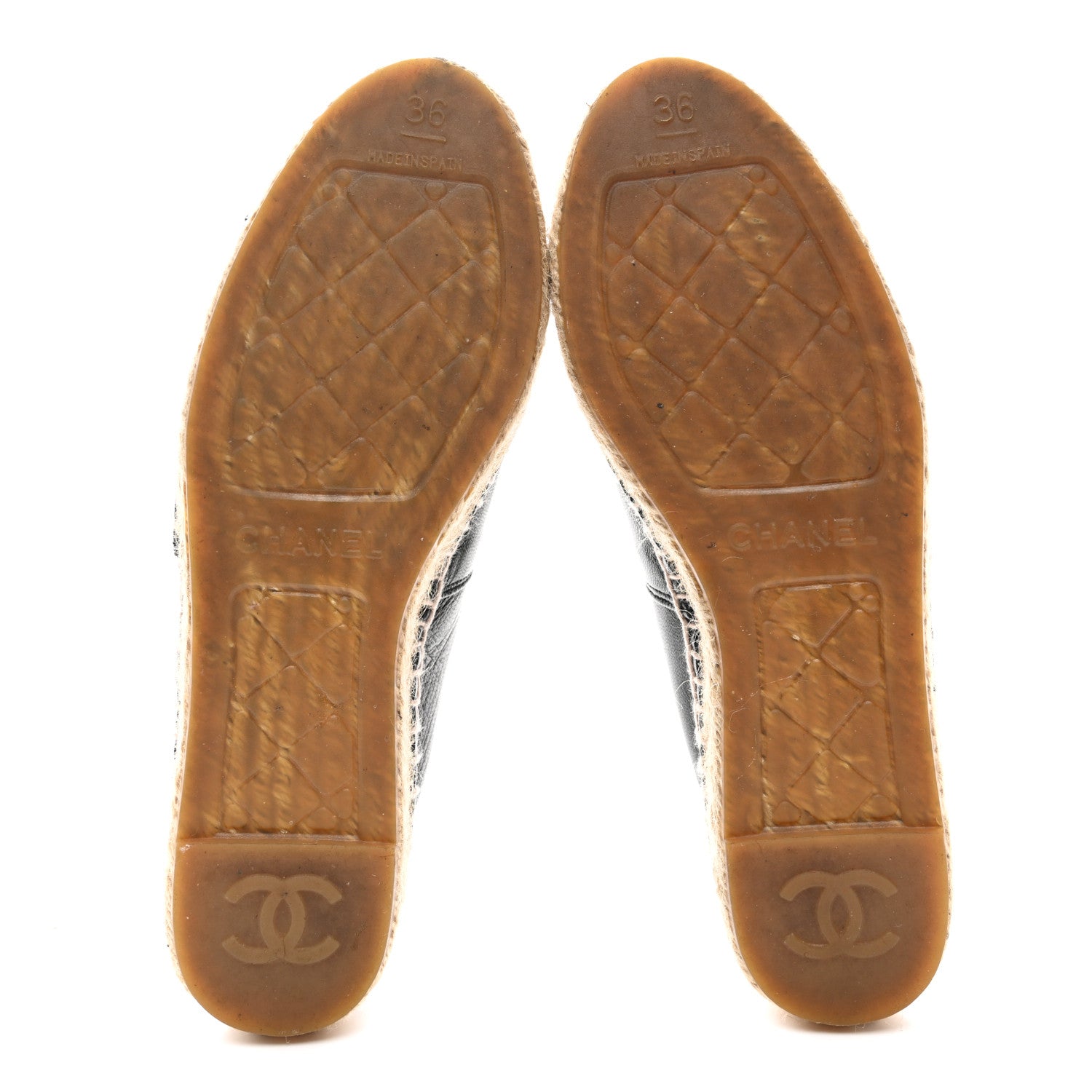 Chanel Lambskin Camellia CC Stud Espadrilles 36 Black 5 of 9