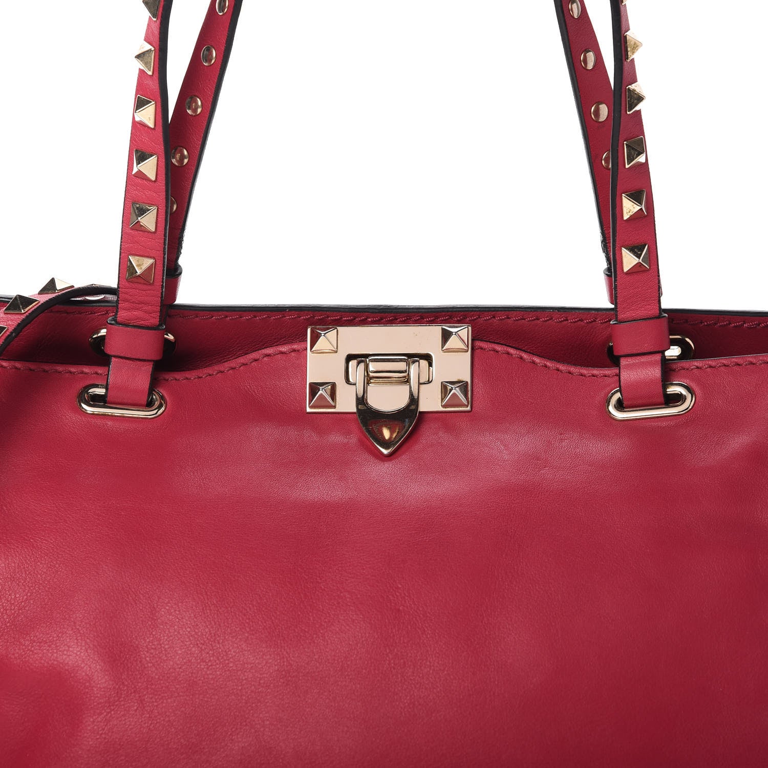 Valentino Garavani Vitello Small Rockstud Tote Fuchsia 11 of 14