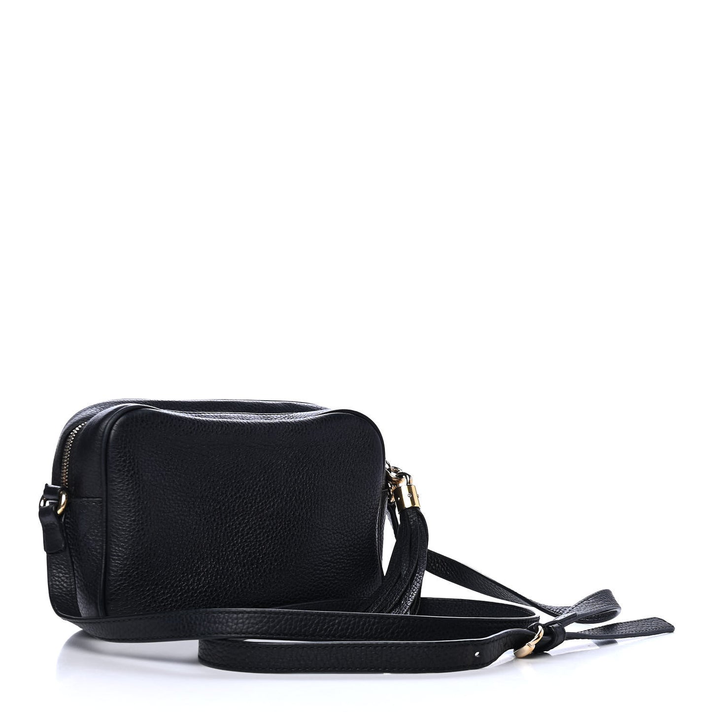 Pebbled Calfskin Small Soho Disco Bag Black