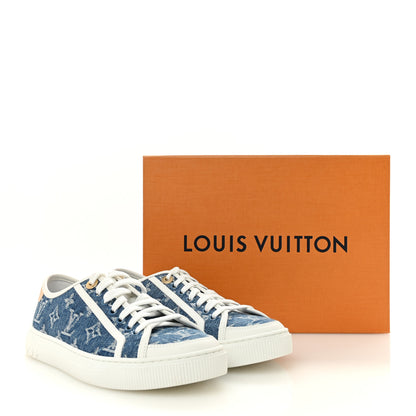 Louis Vuitton Denim Monogram Lagoon Sneakers 38 Blue 10 of 10