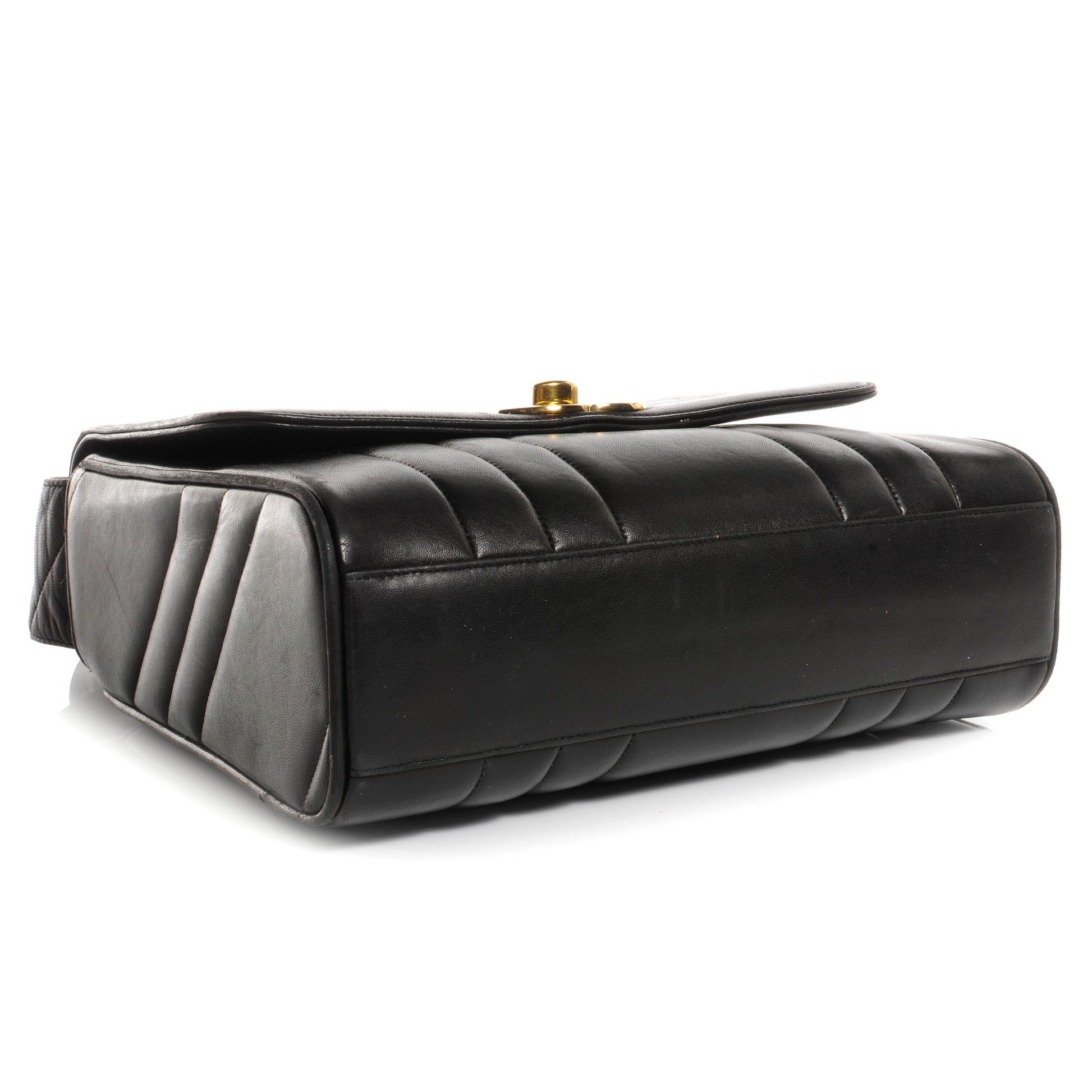 Chanel Lambskin Vertical Quilted CC Flap Shoulder Bag Black 4 of 8