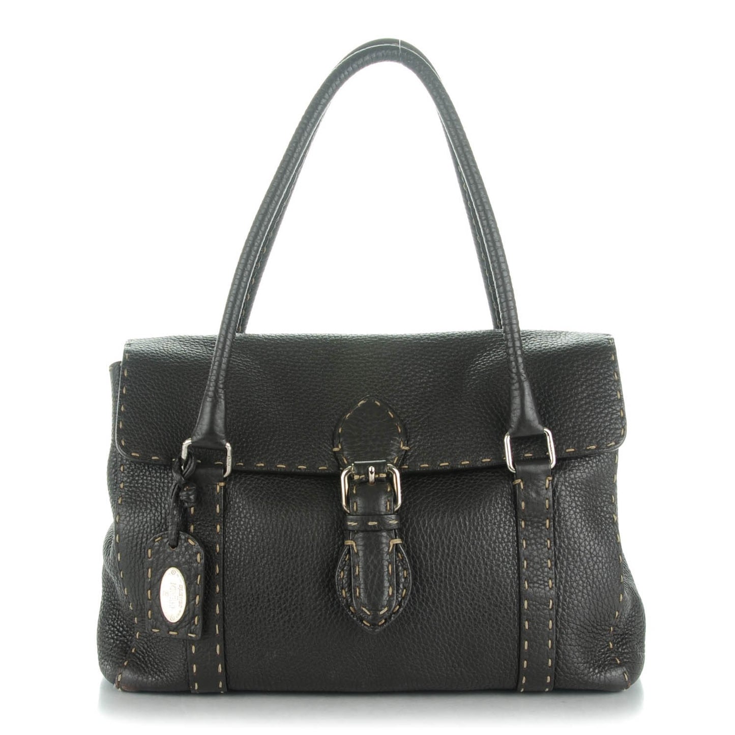 Calfskin Romano Selleria Medium Linda Satchel Brown