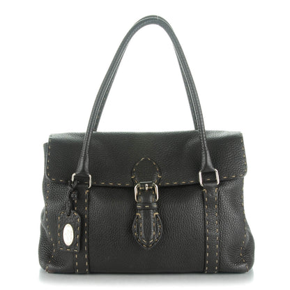 Fendi Calfskin Romano Selleria Medium Linda Satchel Brown 1 of 10