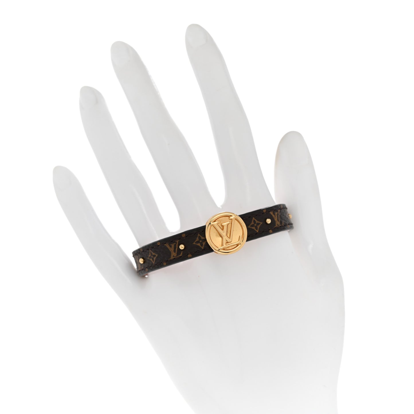 Monogram LV Circle Reversible Bracelet 17 Rose Ballerine