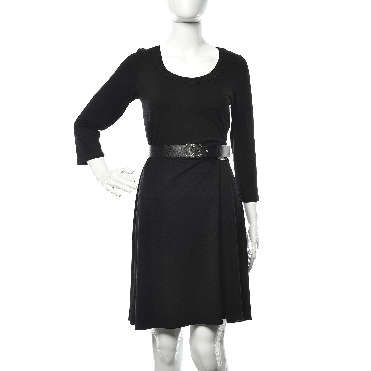 Chanel Caviar CC Logo Belt 110 Black 2 of 9